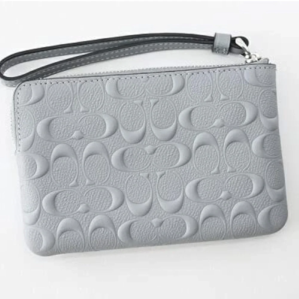 Coach Signature Leather Corner Zip Wristlet (Twilight) - NWOT